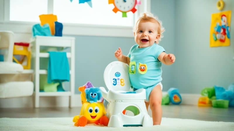Child showing readiness for potty training